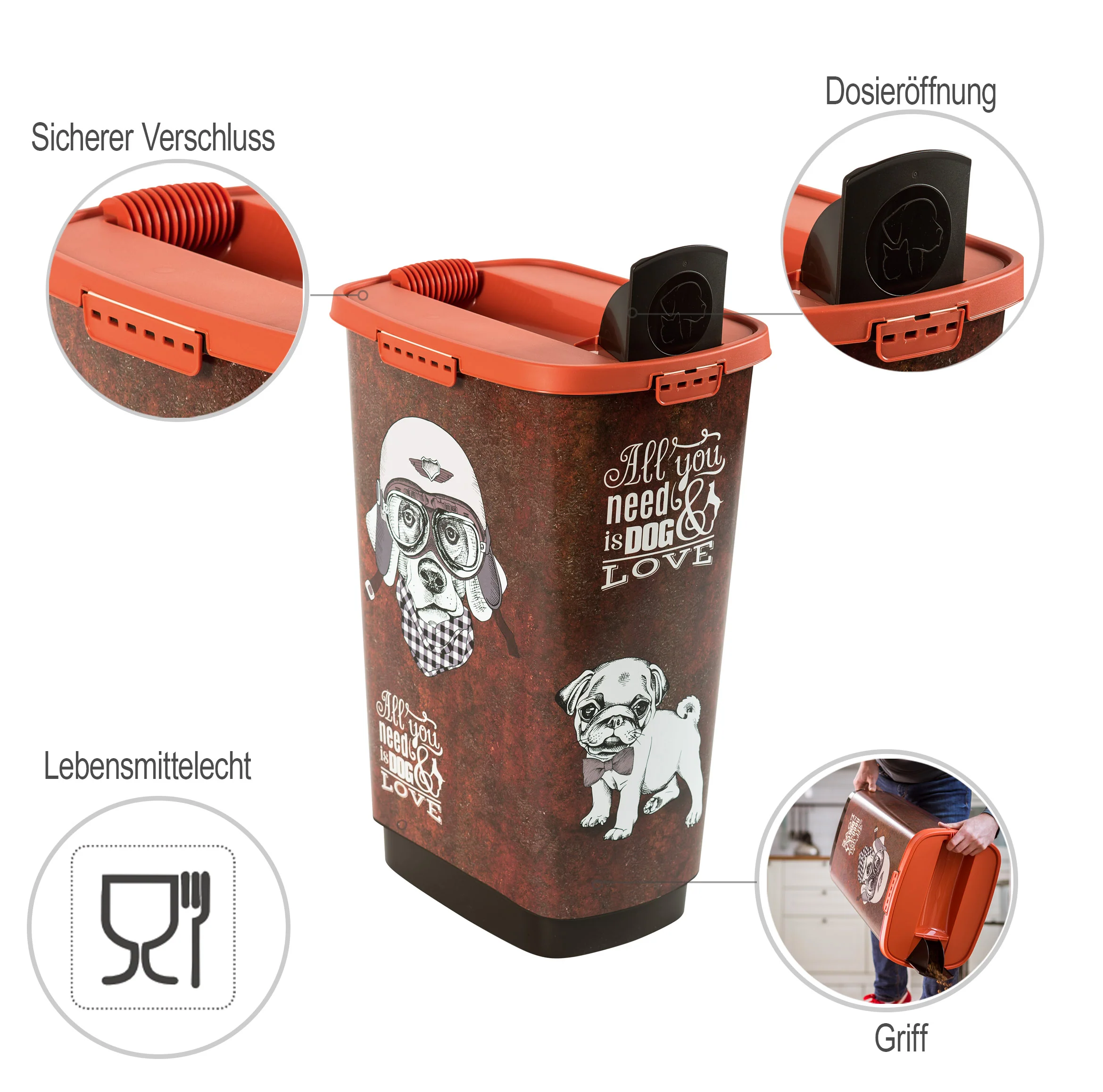 Pojemnik na karmę z dozownikiem 50 L /22 kg CODY - Image 11